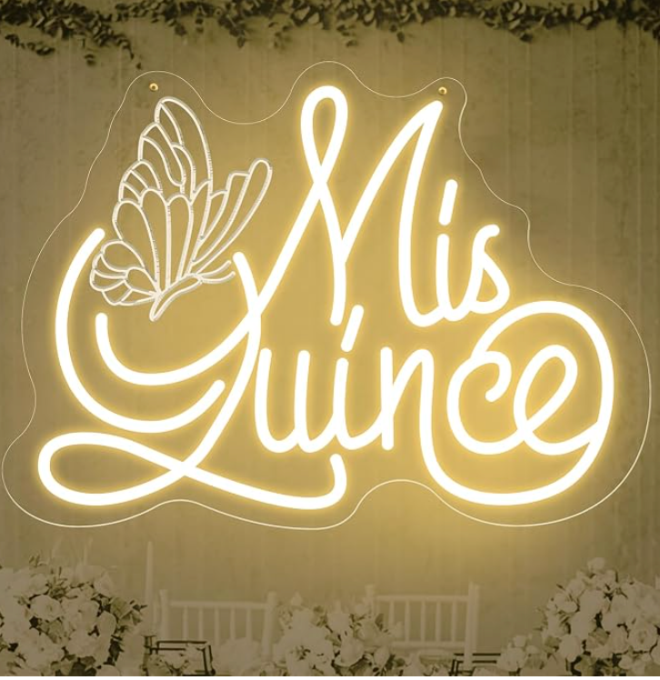 Quinceañera elegant butterfly LED neon sign