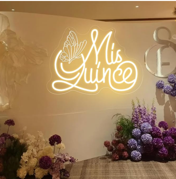 Quinceañera elegant butterfly LED neon sign