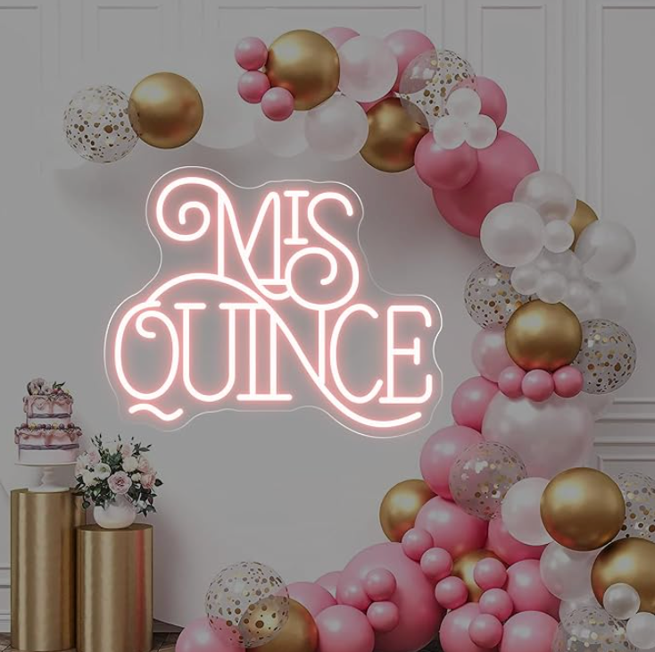 Mis Quince LED neon sign.
