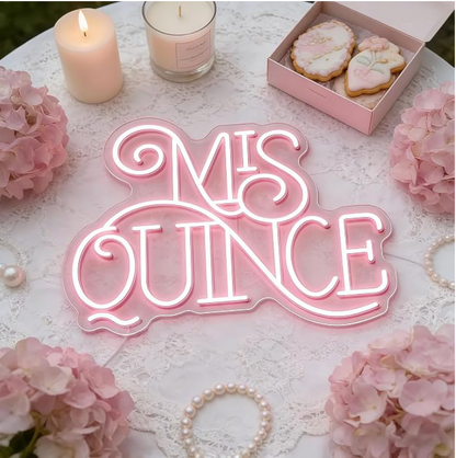 Mis Quince LED neon sign.