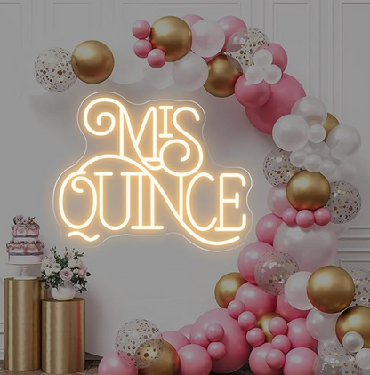 Mis quince warm white LED neon sign