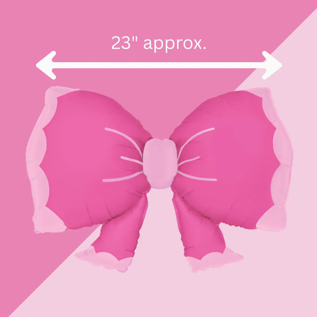 Pink Bow Foil Balloon – 23" Scalloped Edge, Girly Party