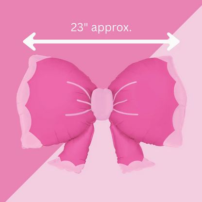 Pink Bow Foil Balloon – 23" Scalloped Edge, Girly Party