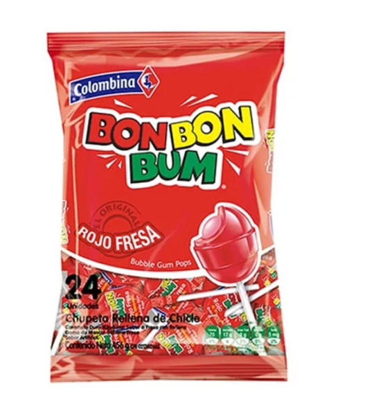 🍓 Bon Bon Bum Strawberry Lollipop
