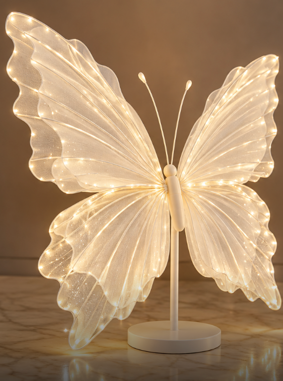Butterfly Light-Up Lamp, Style A - EVE1398-1 White