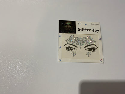 MA454 Glow-in-the-Dark Gems Face Art Sticker