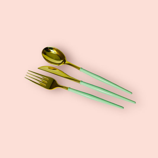 MA116-3 Green Cutlery x 10Pcs