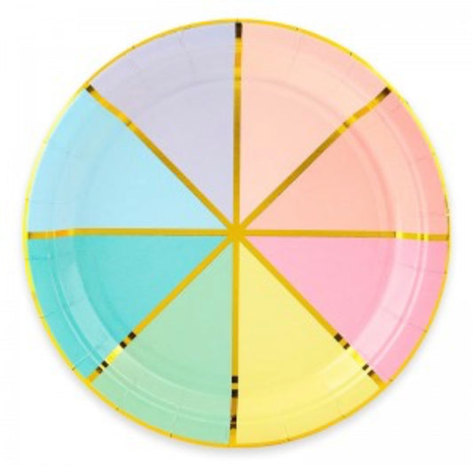 MA257-2 Rainbow Round Cardboard Party Plate