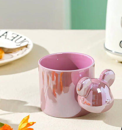 MA490 - Bear Head Pearl Glaze Ceramic Mug