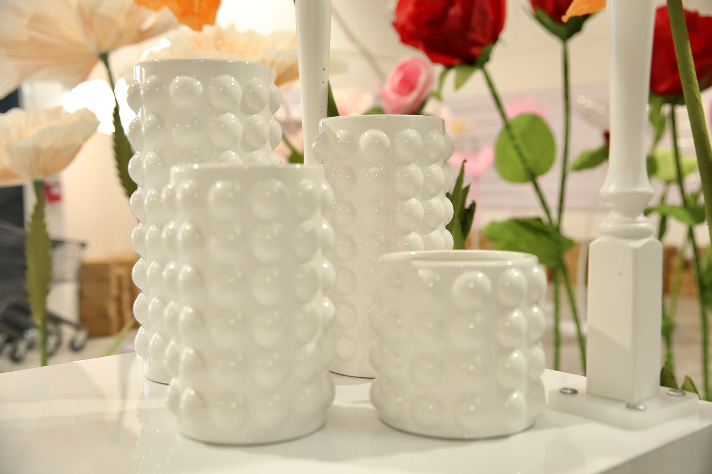 MA255-1 White Modern Bubble Vase