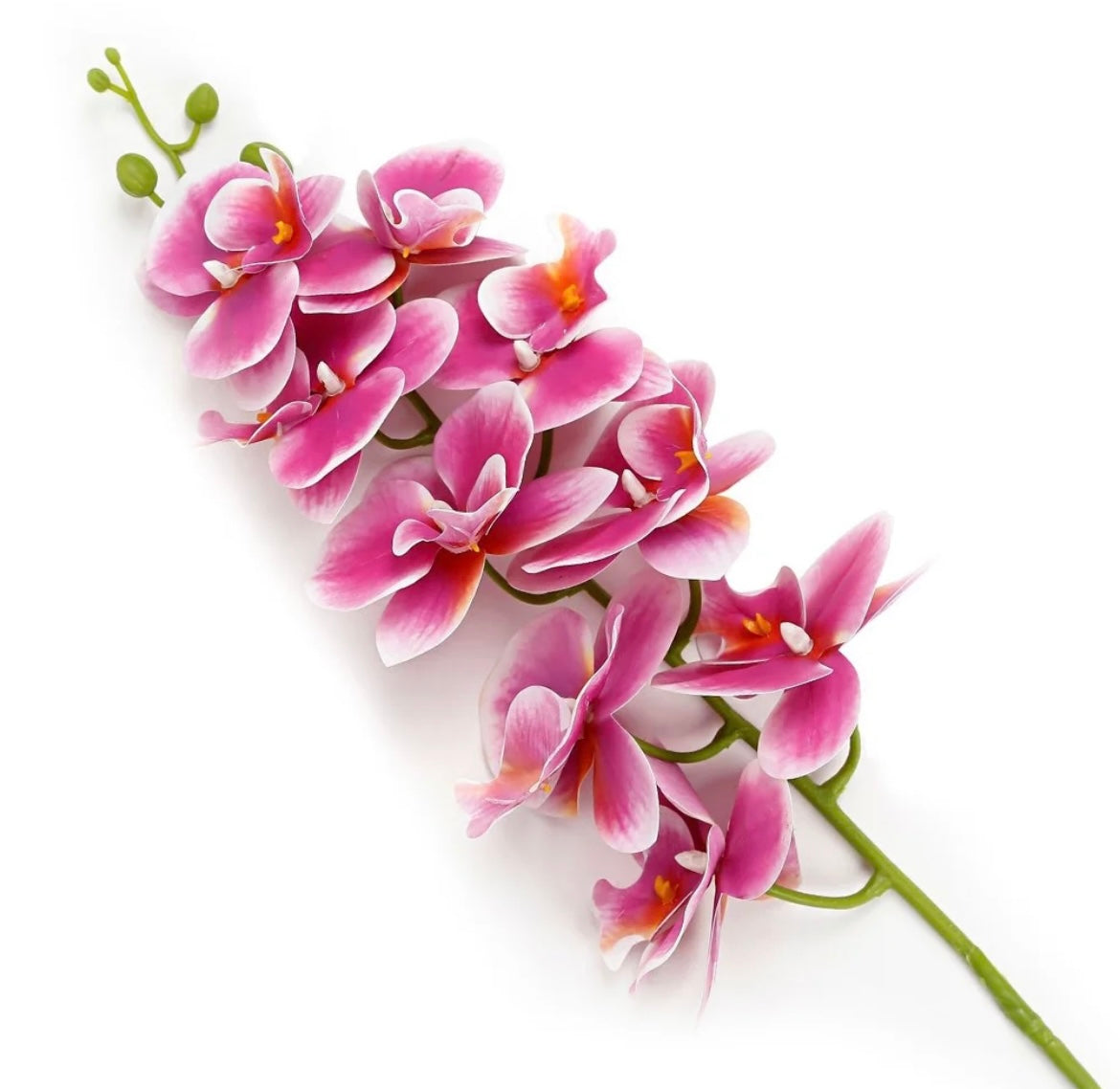 MA538 - 9-Head Pink Artificial Orchid – Realistic Silk Flower Design