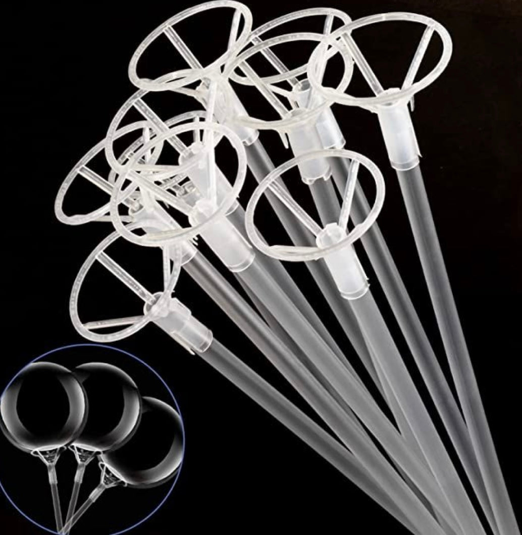 MA348 - Set of 50 Clear Balloon Sticks with Cups, 23"