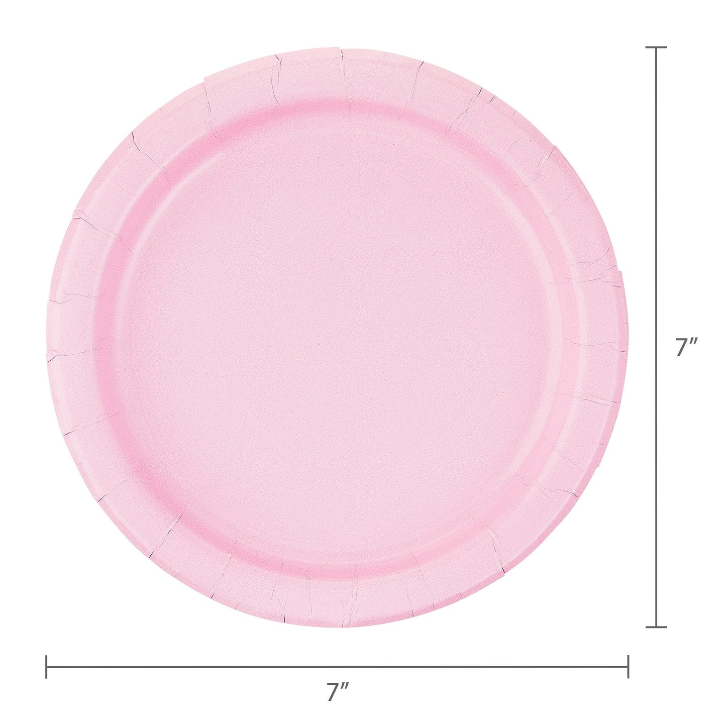 Lovely Pink Solid Round 7" Plates 8ct