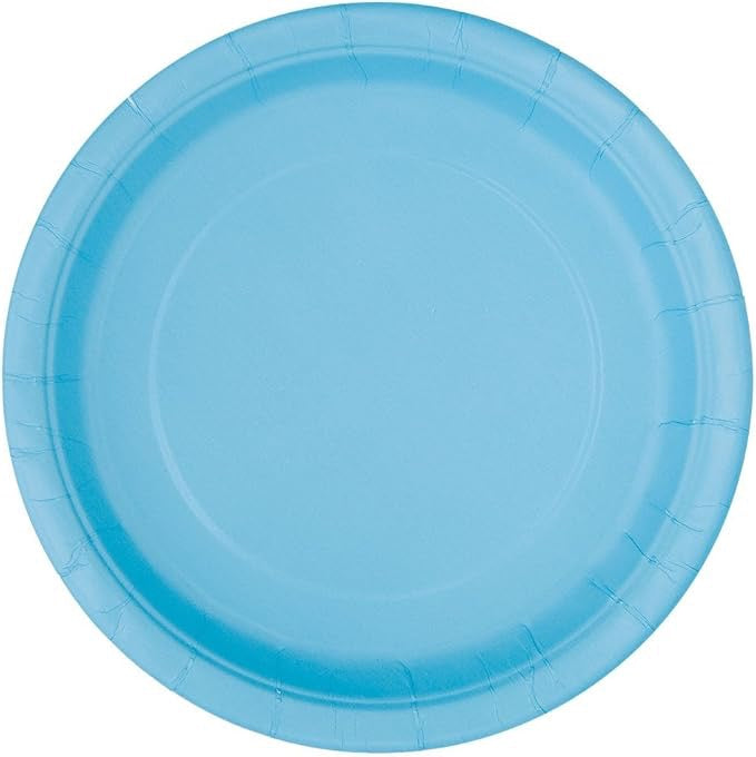 Powder Blue Solid Round 9" Plates 8ct