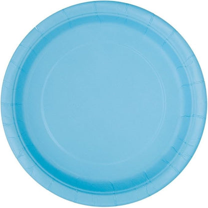 Powder Blue Solid Round 9" Plates 8ct
