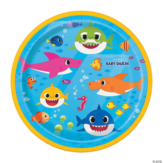 Baby Shark Round 7" Plates 8ct