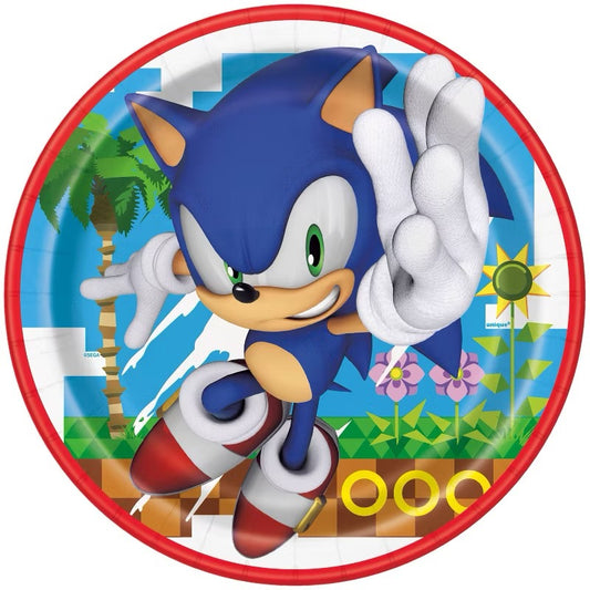 Sonic the Hedgehog Round 9" Plates 8ct