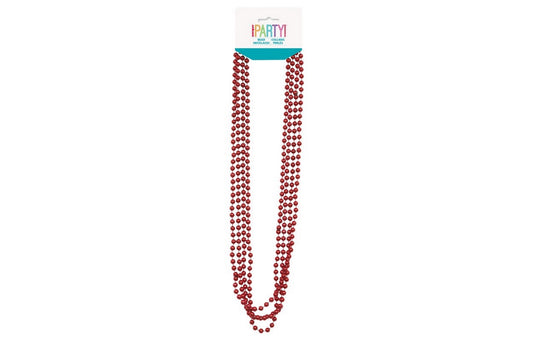 Red Metallic Necklaces 32 Inch 4ct
