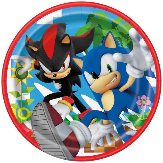 Sonic the Hedgehog Round 7" Plates 8ct