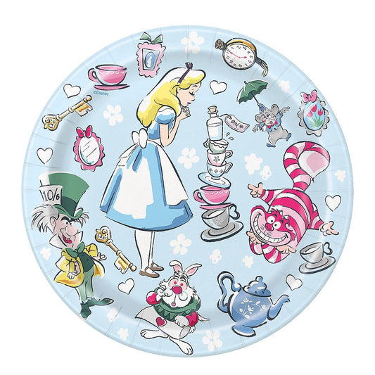 Alice in Wonderland Round 7" Plates 8ct