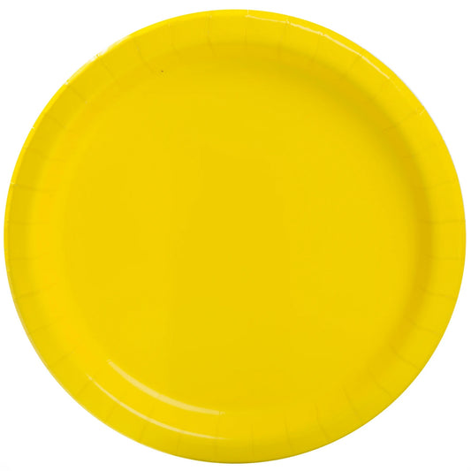 Neon Yellow Round 7" Plates 8ct