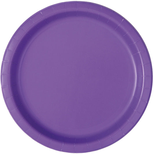 Neon Purple Round 7" Plates 8ct