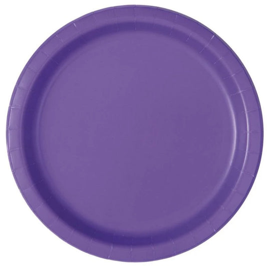 Neon Purple Round 9" Plates 8ct