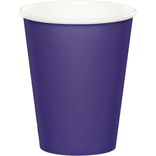 Neon Purple Solid 9oz Paper Cups 8ct