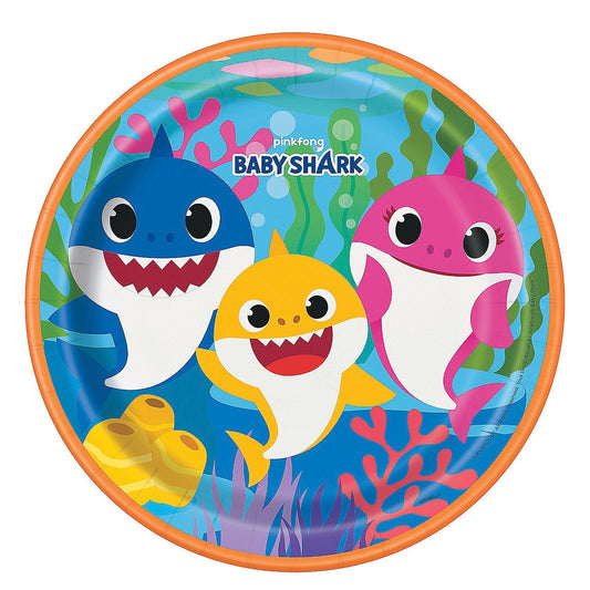 Baby Shark Round 9" Plates 8ct
