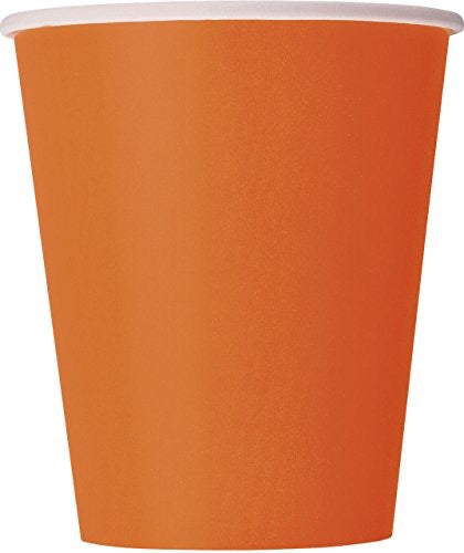 Pumpkin Orange Solid 9oz Paper Cups 8ct