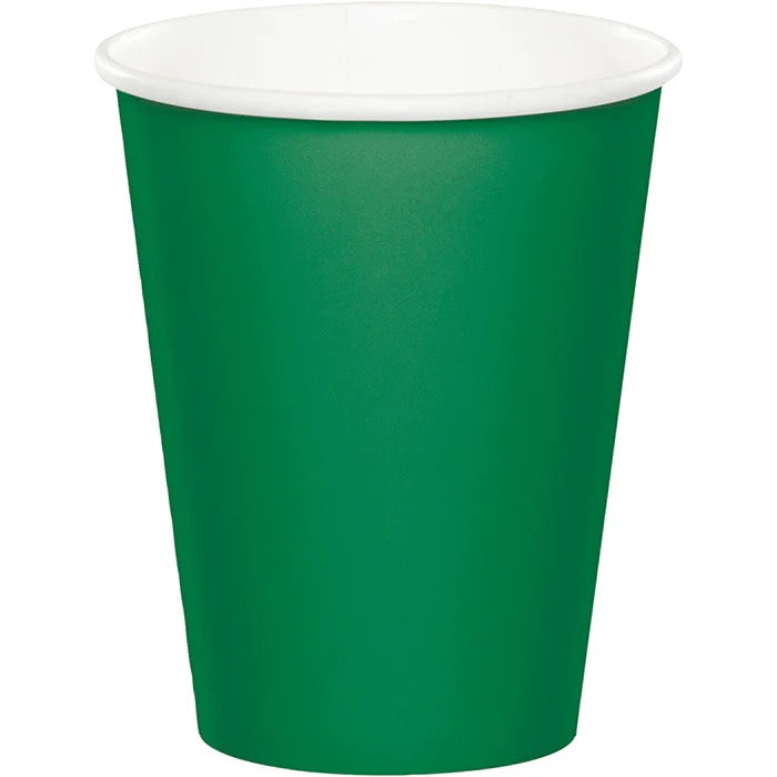 Emerald Green Solid 9oz Paper Cups 8ct