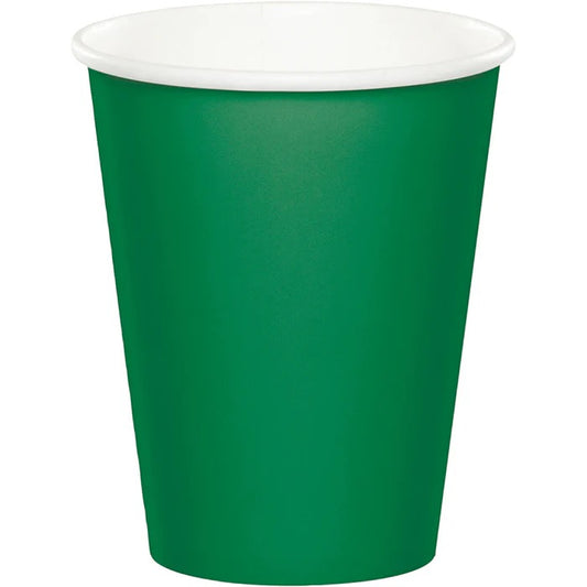 Emerald Green Solid 9oz Paper Cups 8ct