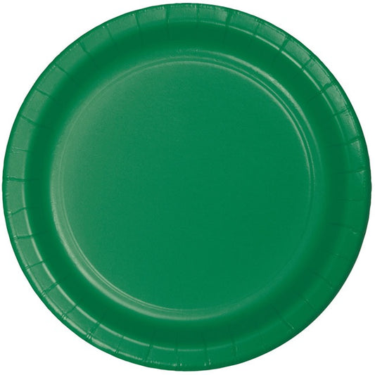 Emerald Green Solid Round 7" Plates 8ct