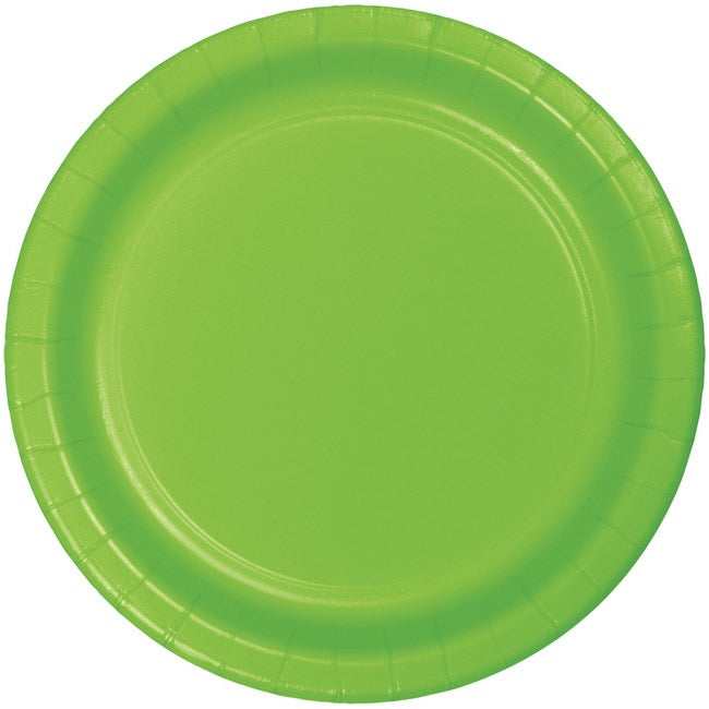 Lime Green Solid Round 7" Plates 8ct