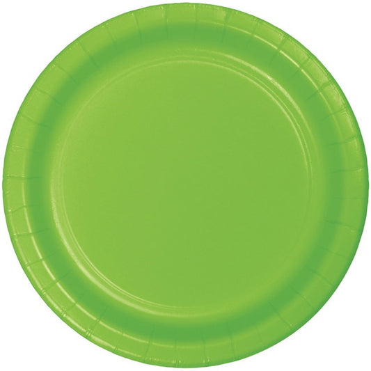 Lime Green Solid Round 7" Plates 8ct