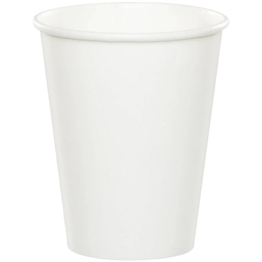 White Solid 9oz Paper Cups 8ct