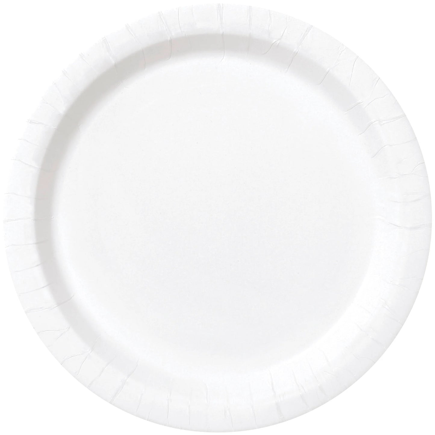White Solid Round 7" Plates 8ct
