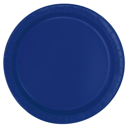 Navy Blue Solid Round 7" Plates 20ct