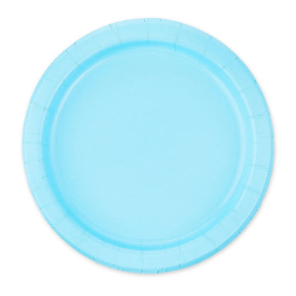 Powder Blue Solid Round 7" Plates 8ct