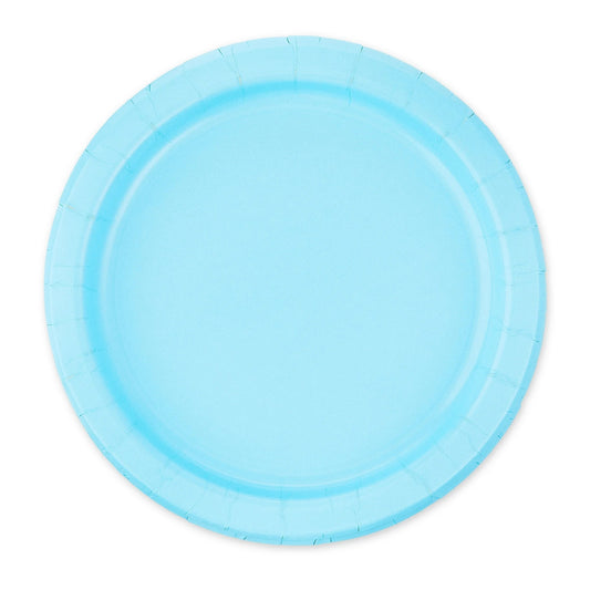 Powder Blue Solid Round 7" Plates 8ct
