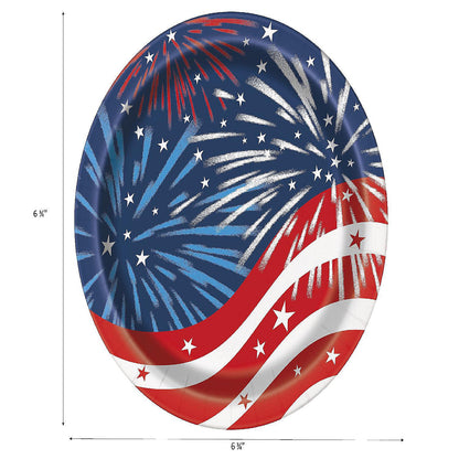 Fireworks 4th of July Round 7" Plates 8ct