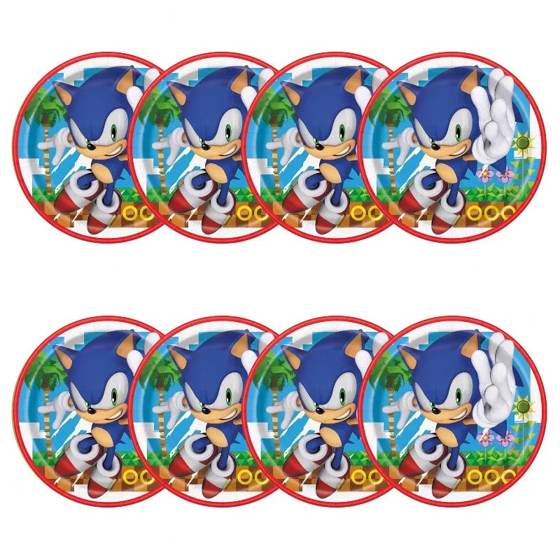 Sonic the Hedgehog Round 9" Plates 8ct