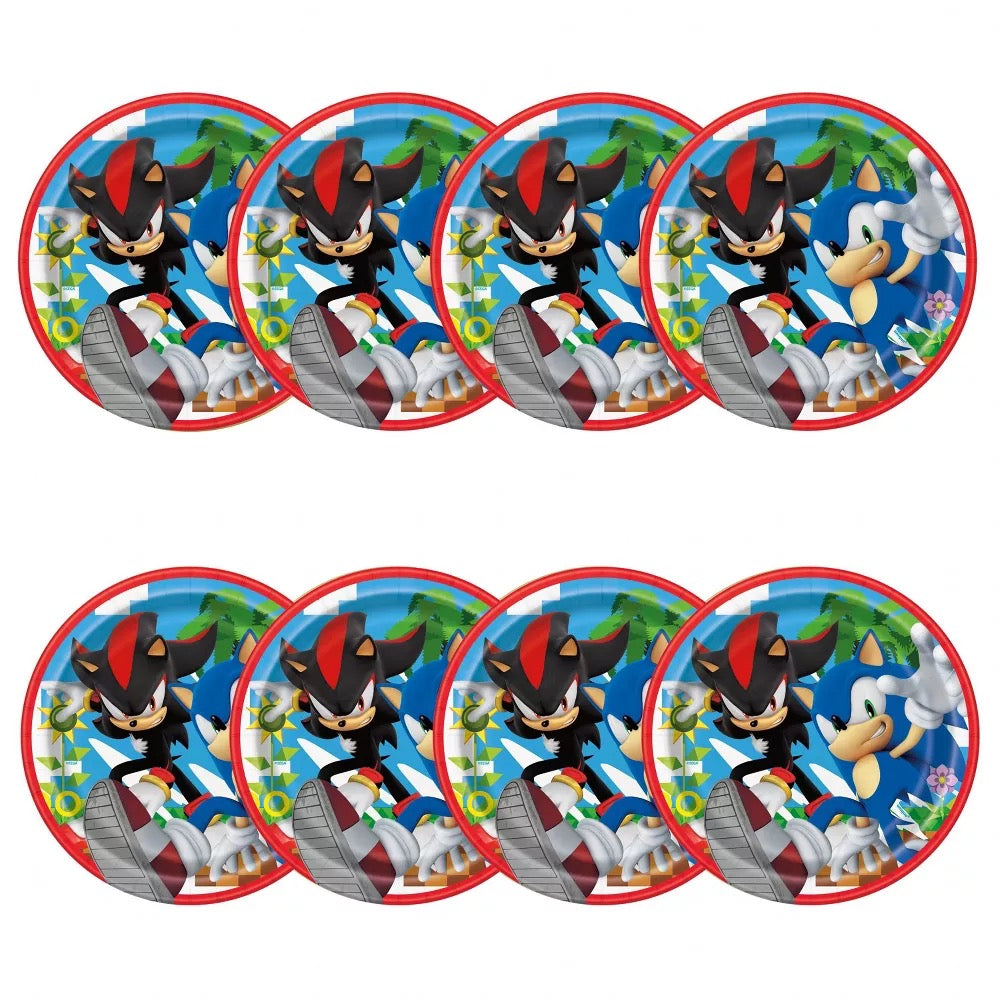 Sonic the Hedgehog Round 7" Plates 8ct