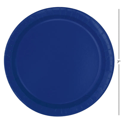 Navy Blue Solid Round 7" Plates 20ct