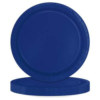 Navy Blue Solid Round 7" Plates 20ct