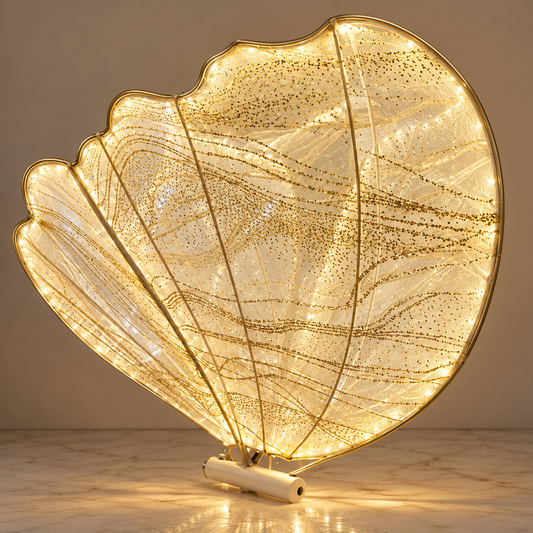 80cm Gold Mesh Flower Light-Up Lamp- EVE1394