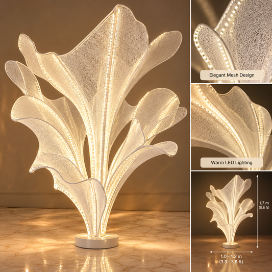 2.07M Gold Mesh Flower Light-Up Lamp, Warm Yellow - EVE1384