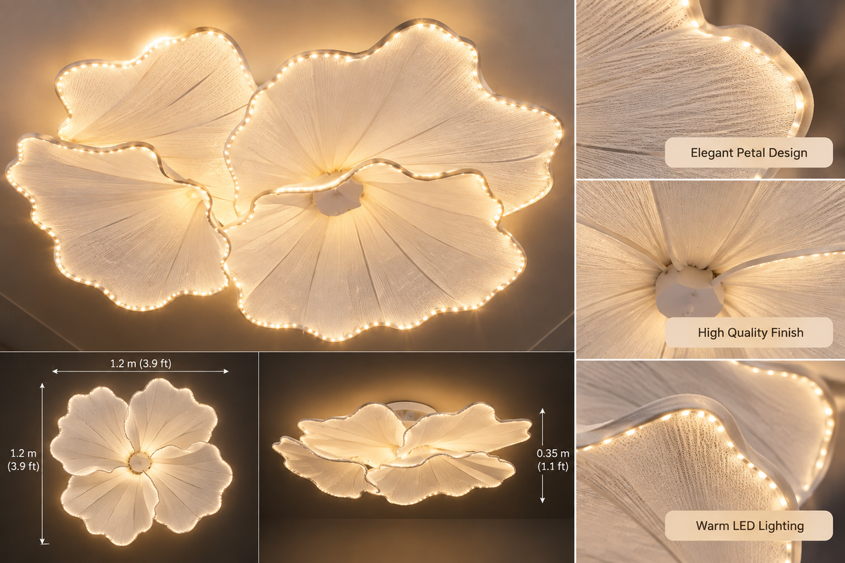 Small Gold Flower Chandelier Light-Up Lamp, 110V - EVE1389-2