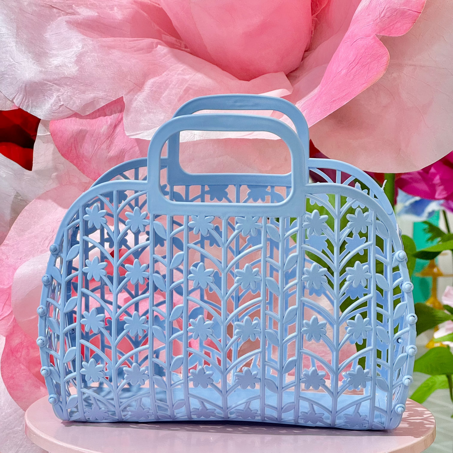 MA048 Flower Pattern Basket Gift Bag