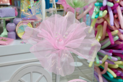 MA111-1 Small Pink Tulle Fabric Flower 30cm